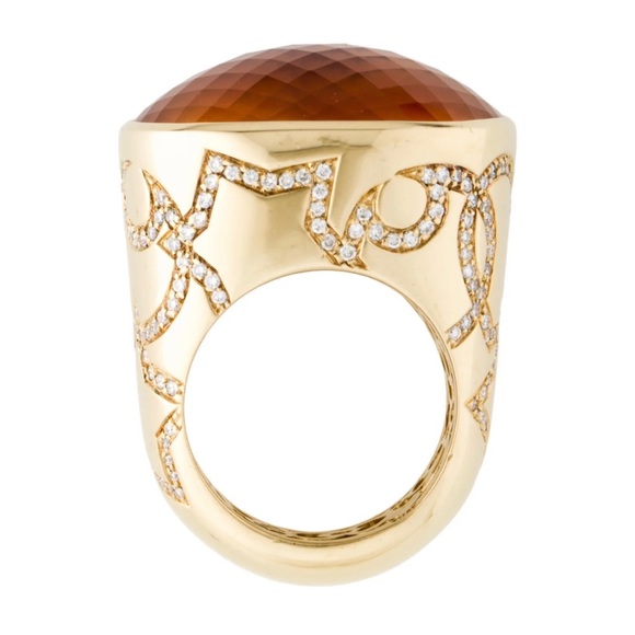 Pasquale Bruni 18 k Gold Citrine Diamond Cocktail Ring 31 gr $6500 retail - Picture 4 of 8